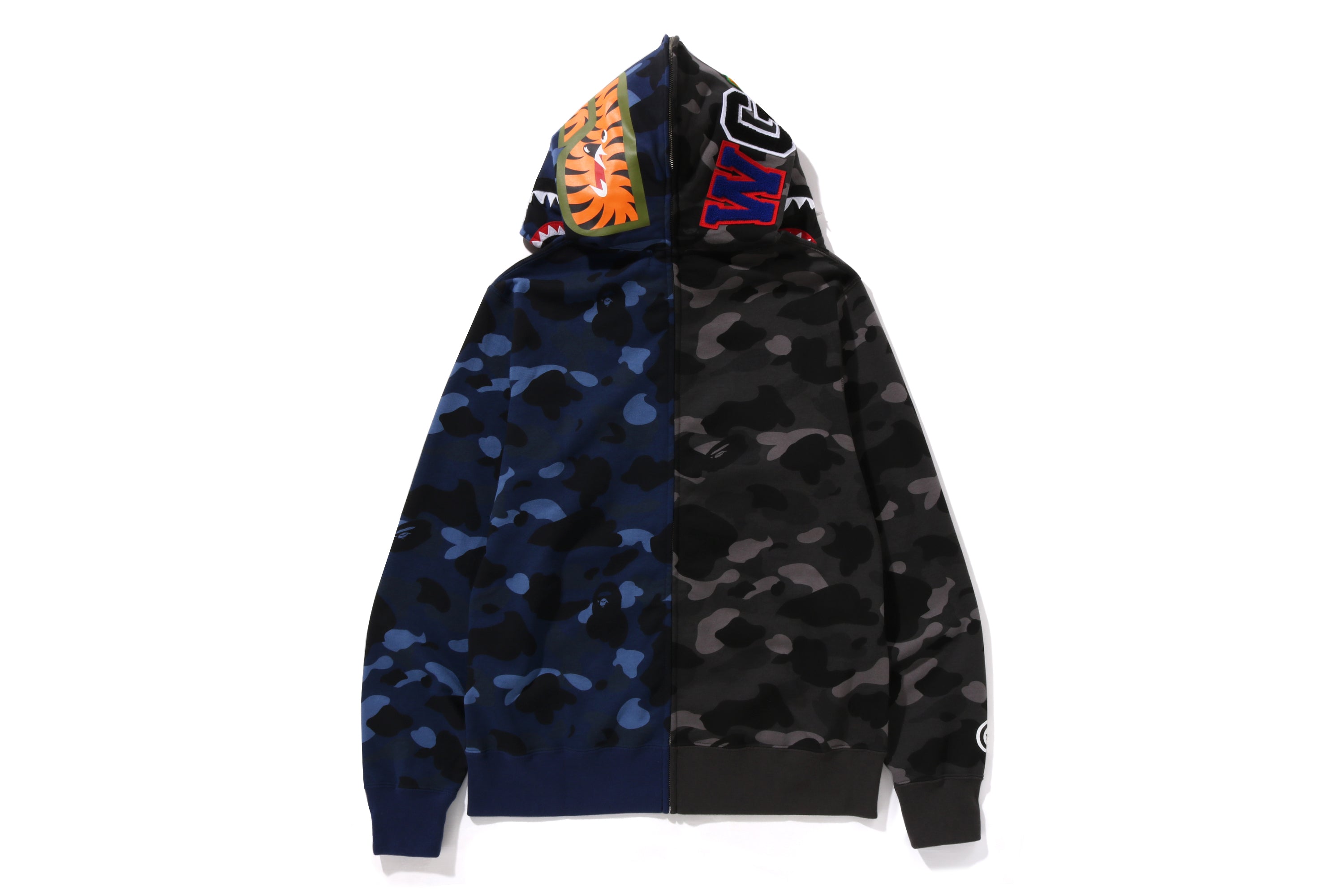 COLOR CAMO SEPARATE SHARK FULL ZIP HOODIE MENS eu.bape