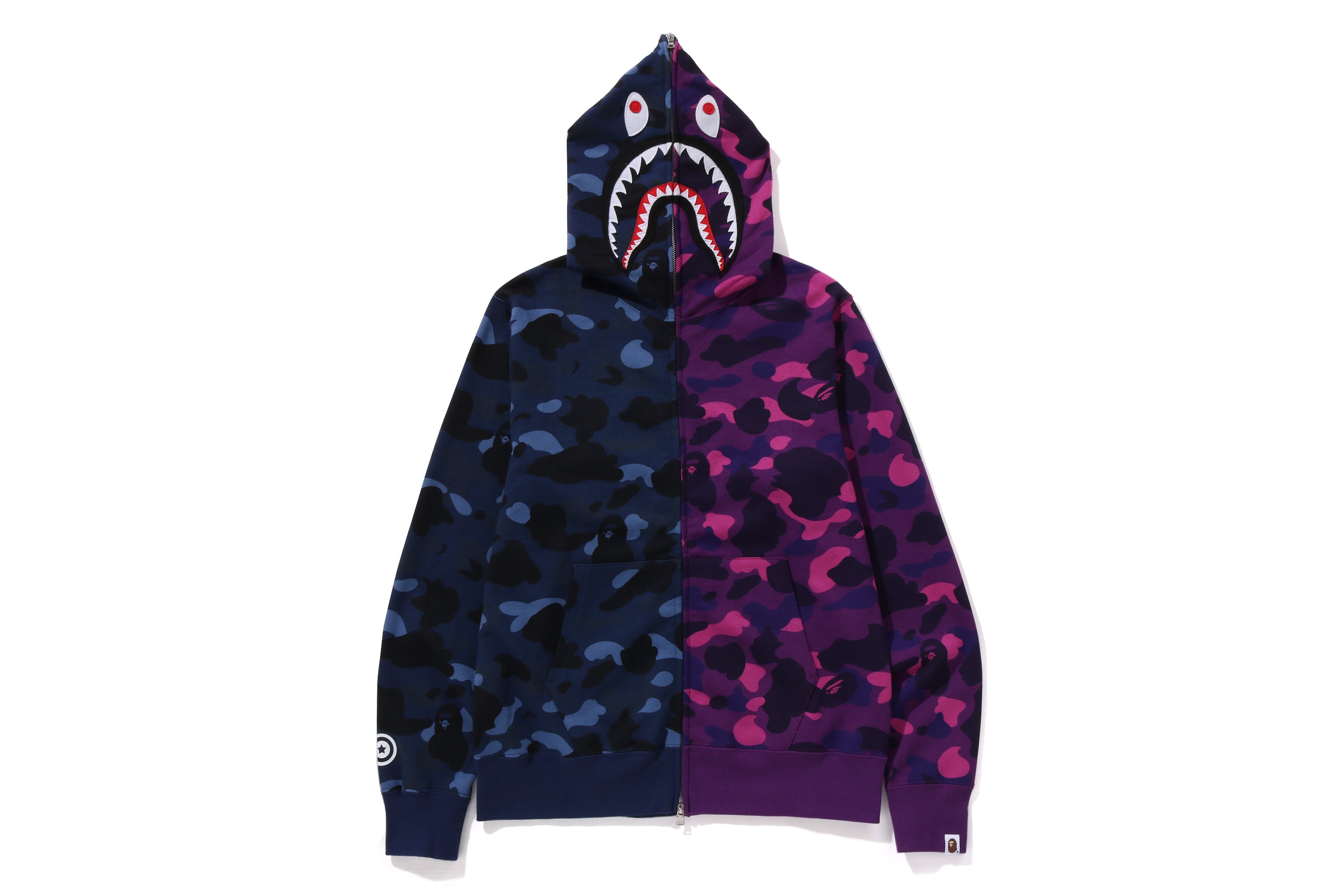 COLOR CAMO SEPARATE SHARK FULL ZIP HOODIE MENS