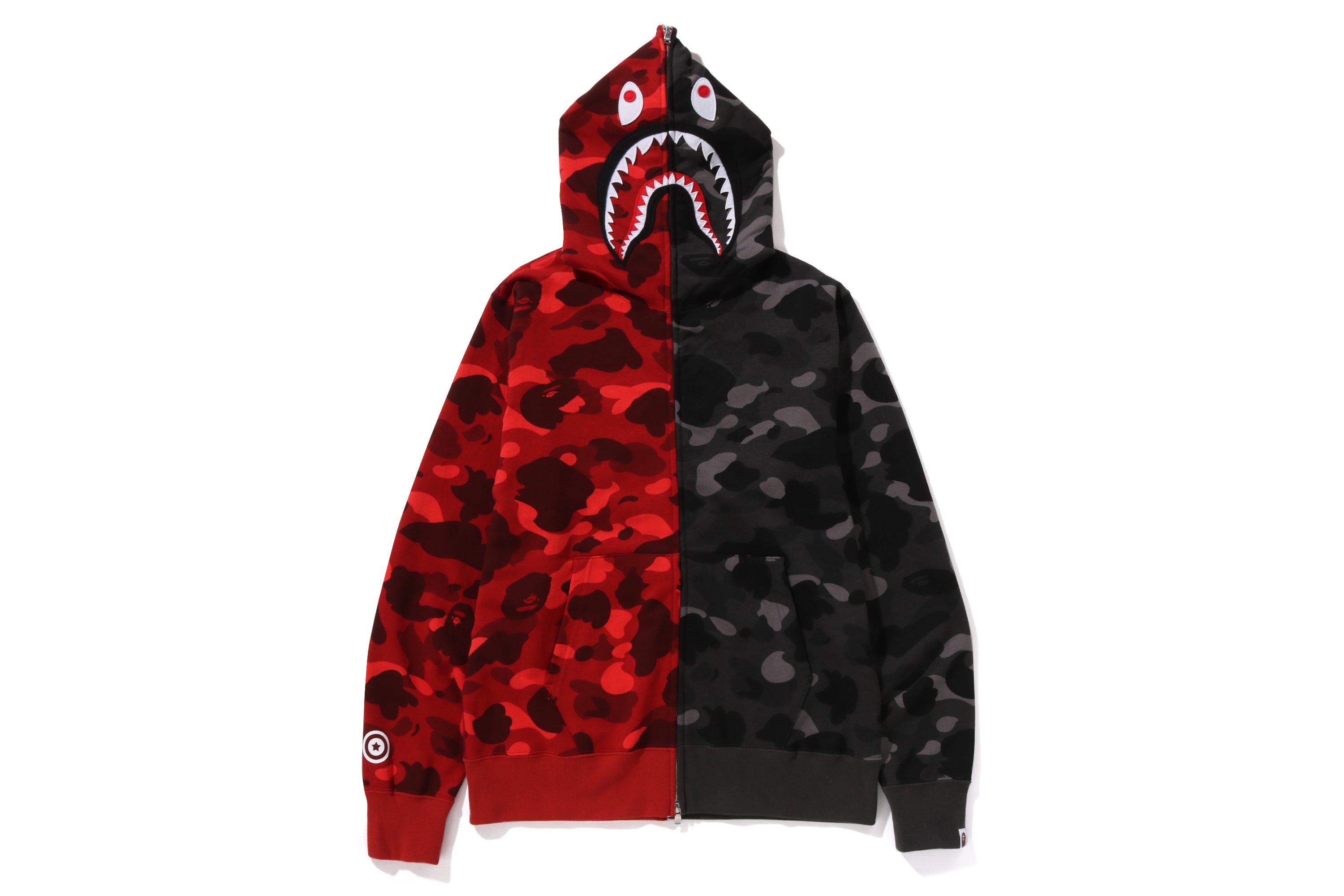 Bape half camo hoodie best sale