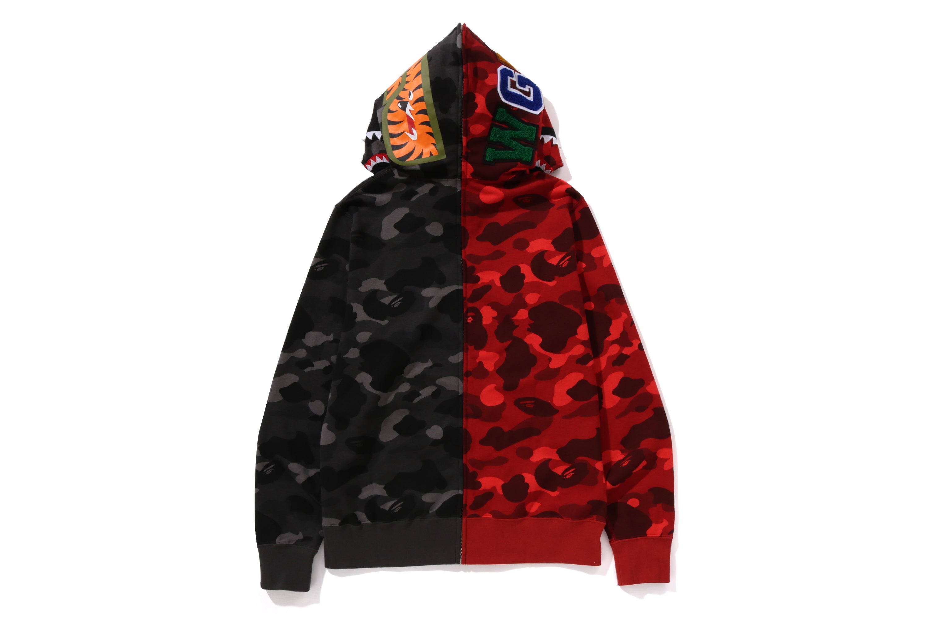 COLOR CAMO SEPARATE SHARK FULL ZIP HOODIE MENS