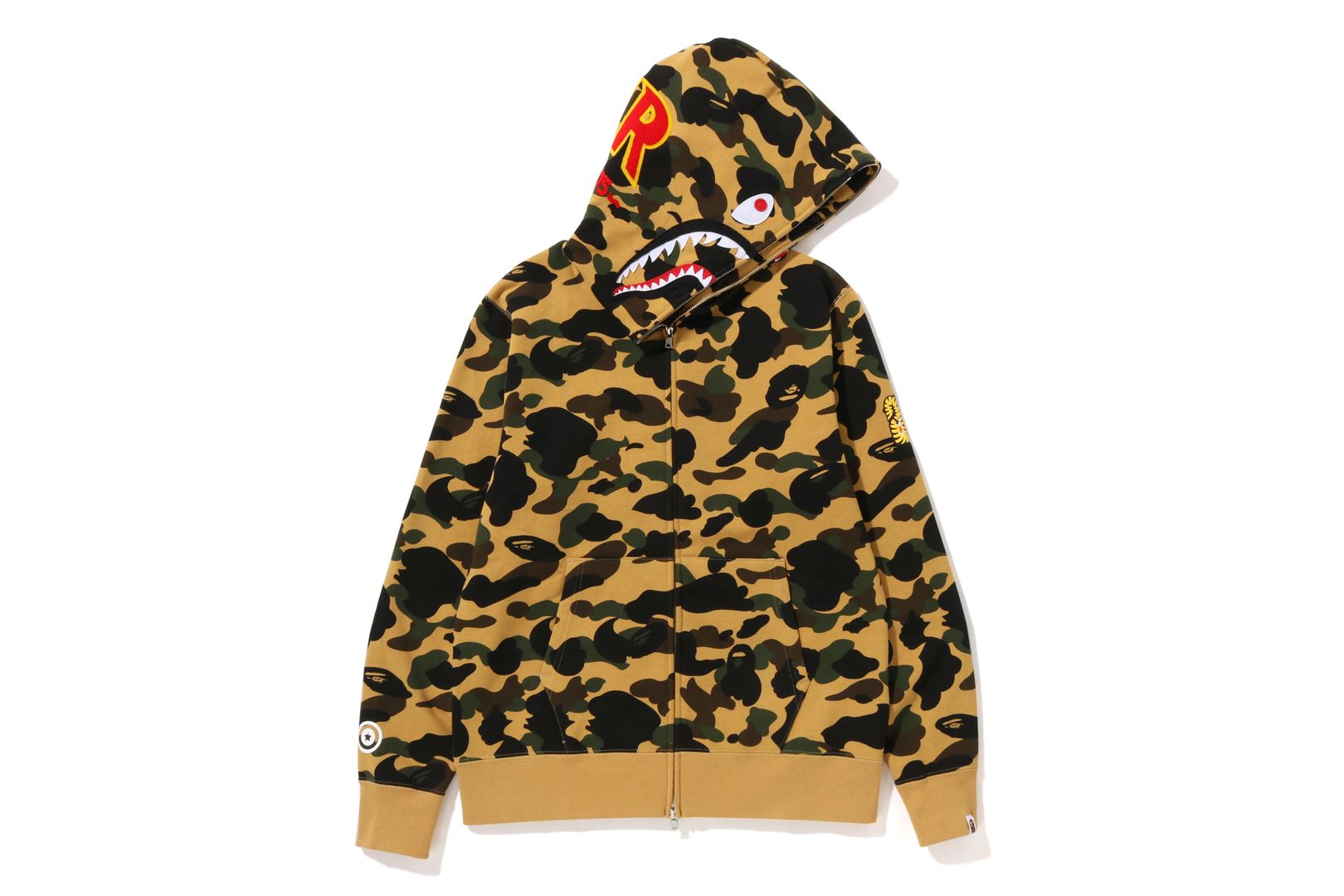 1ST CAMO 2ND SHARK FULL ZIP HOODIE MENS eu.bape