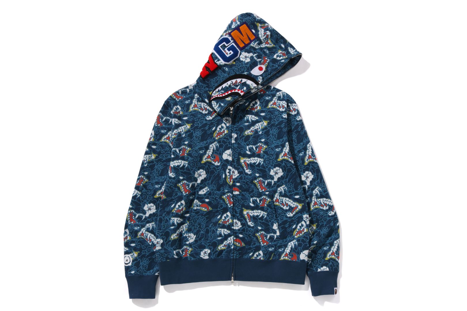 Bape shark full zip hoodie camo hotsell