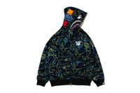 BAPE X 88RISING GLOW IN THE DARK CAMO SHARK FULL ZIP HOODIE