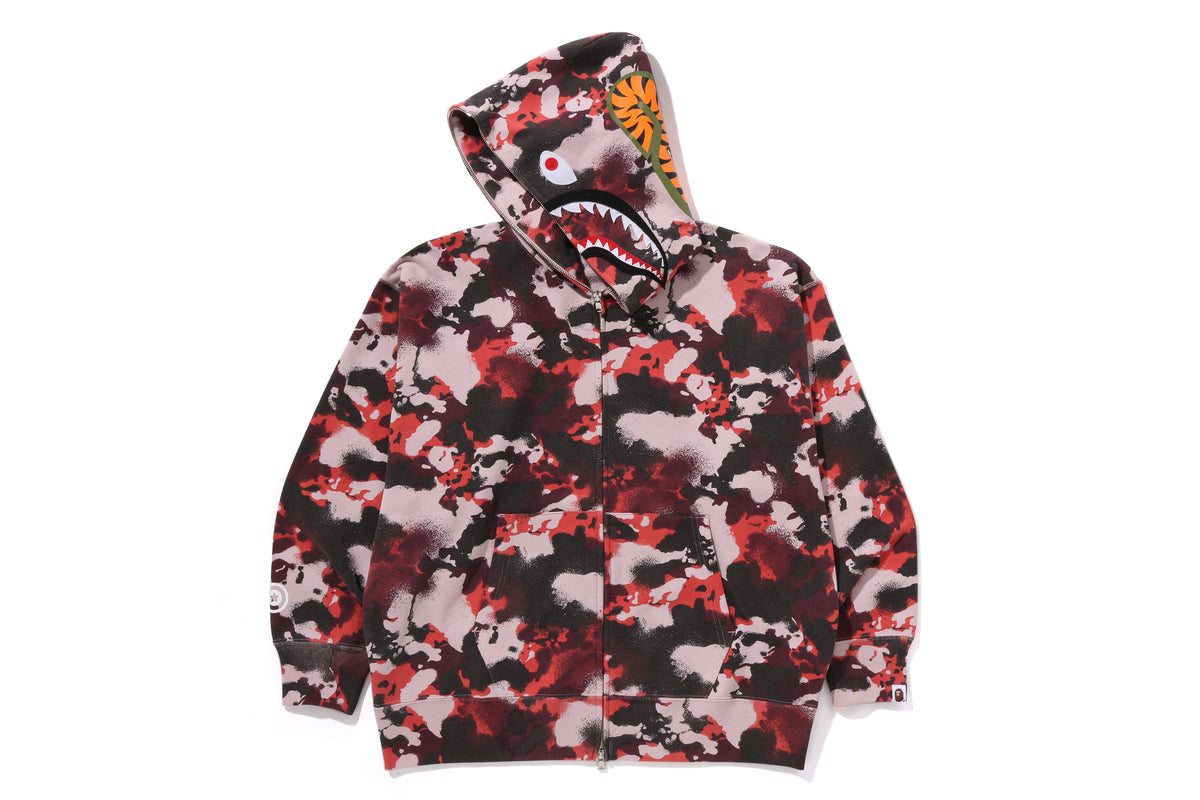 MAP CAMO SHARK RELAXED FIT FULL ZIP HOODIE MENS –