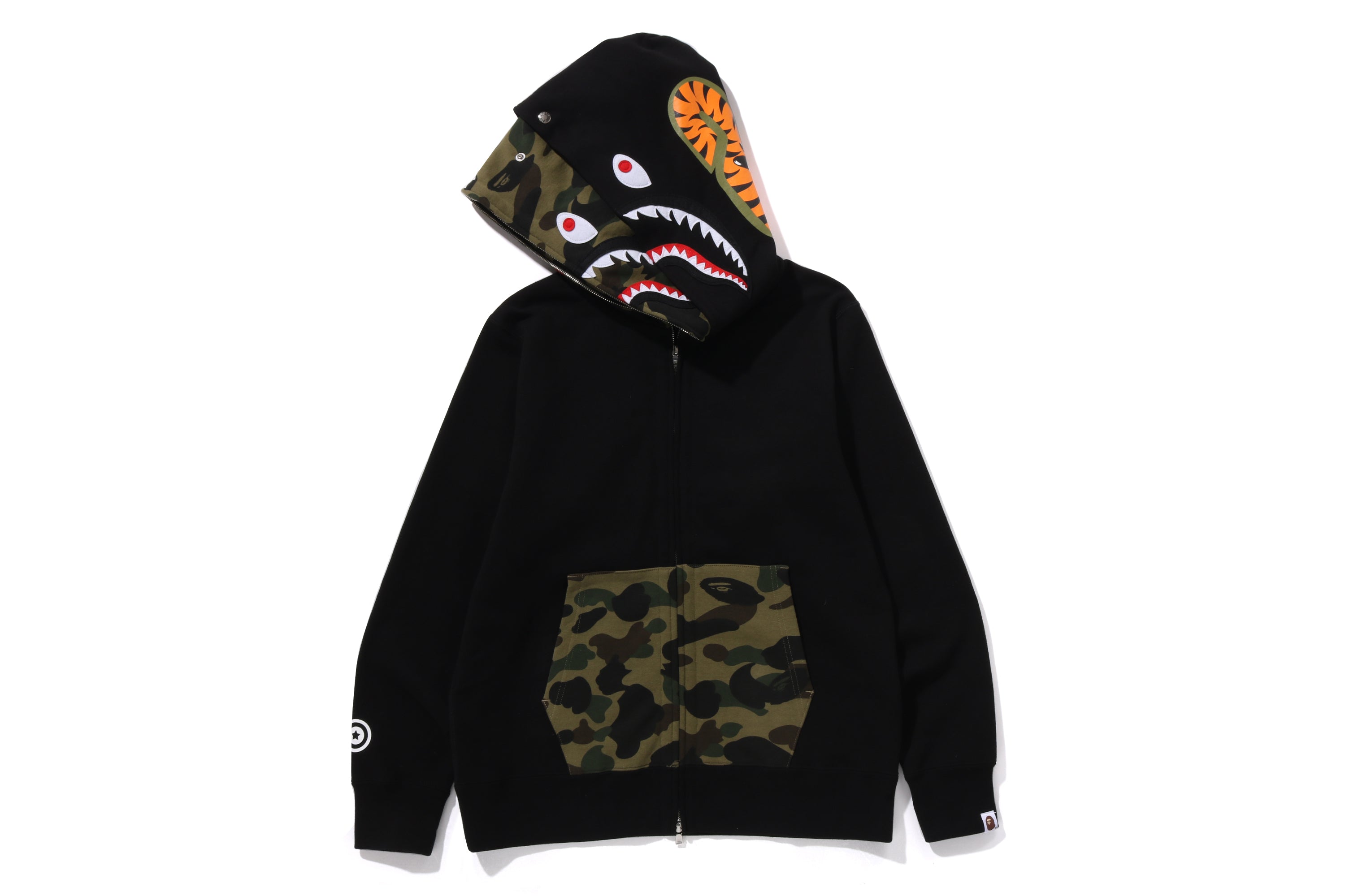 1ST CAMO SHARK FULL ZIP DOUBLE HOODIE – eu.bape.com