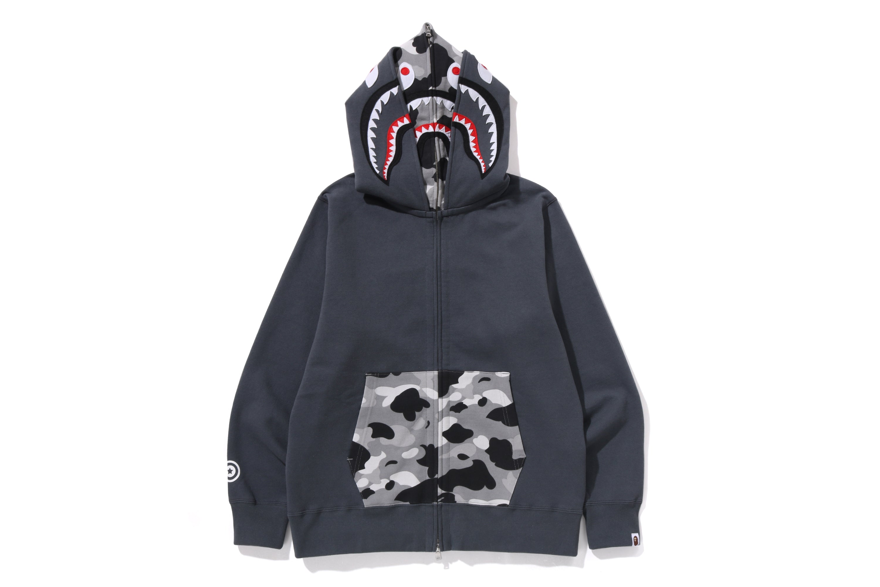 1ST CAMO SHARK FULL ZIP DOUBLE HOODIE – eu.bape.com