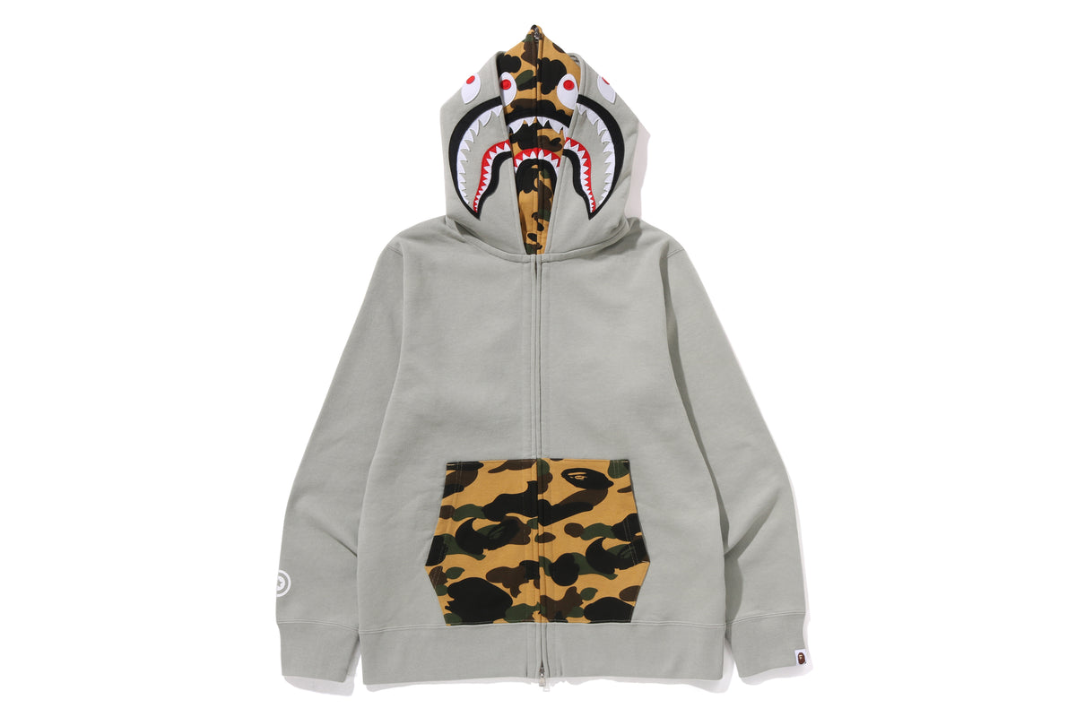 1ST CAMO SHARK FULL ZIP DOUBLE HOODIE