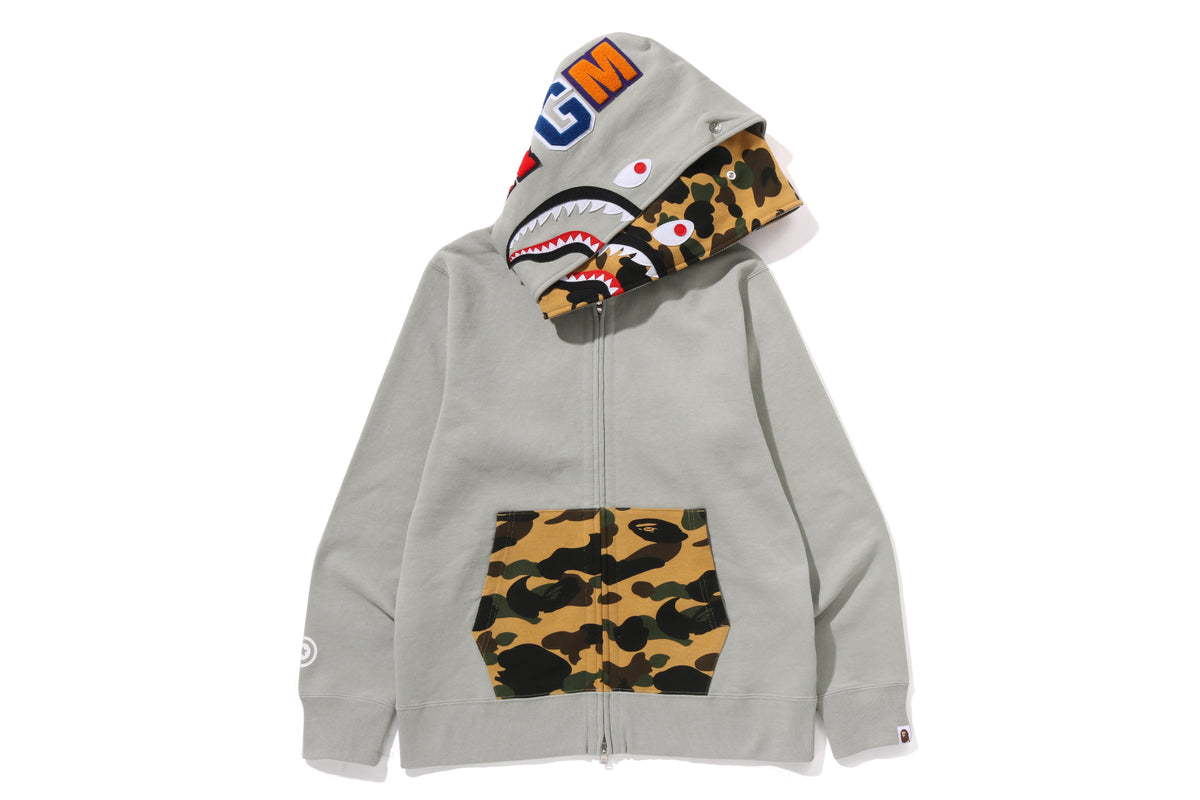 1ST CAMO SHARK FULL ZIP DOUBLE HOODIE