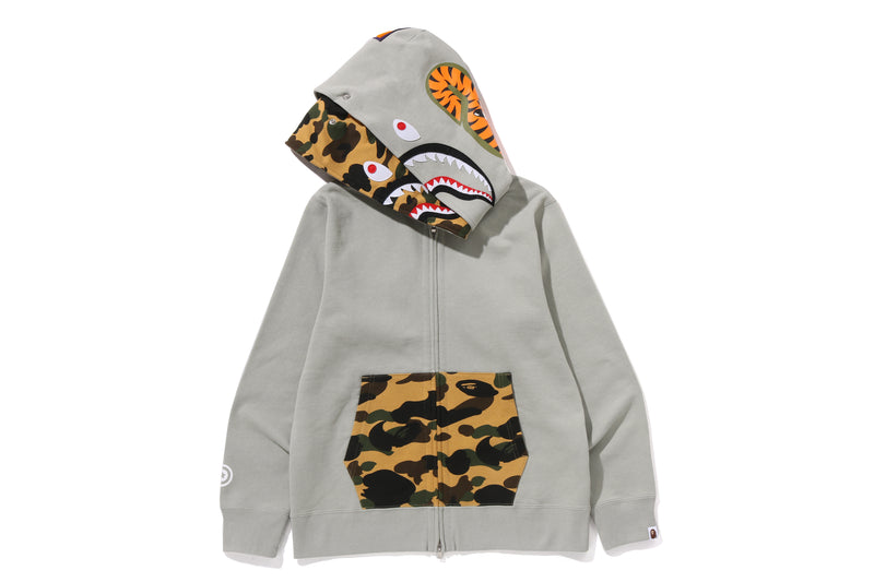 1ST CAMO SHARK FULL ZIP DOUBLE HOODIE