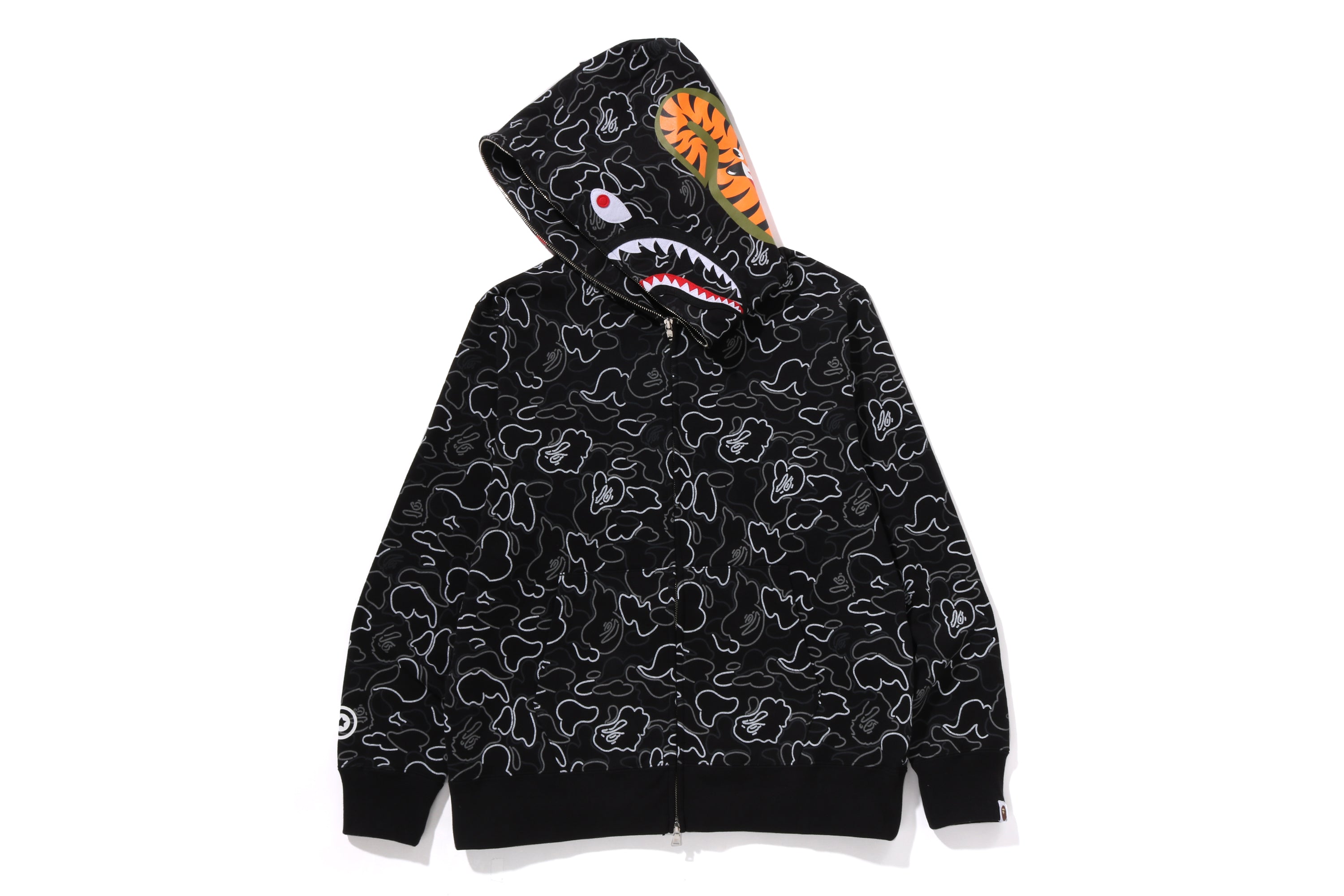 NEON CAMO SHARK FULL ZIP HOODIE – eu.bape.com
