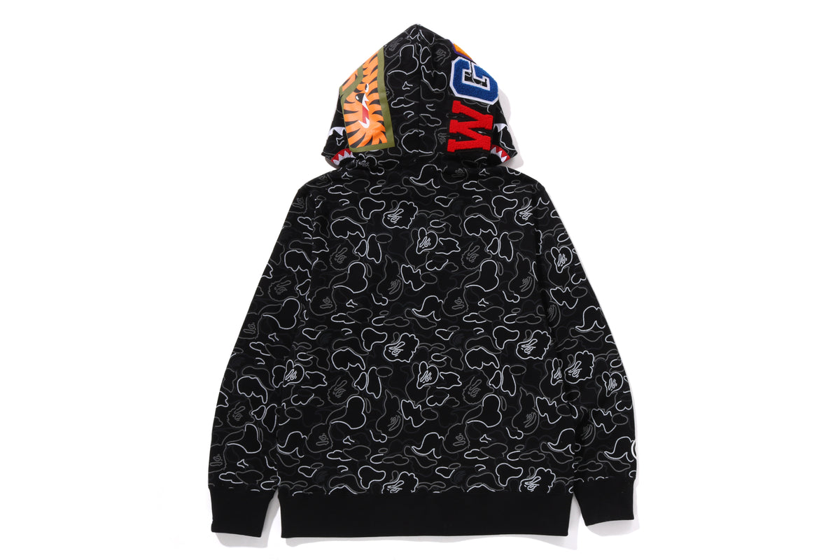 NEON CAMO SHARK FULL ZIP HOODIE