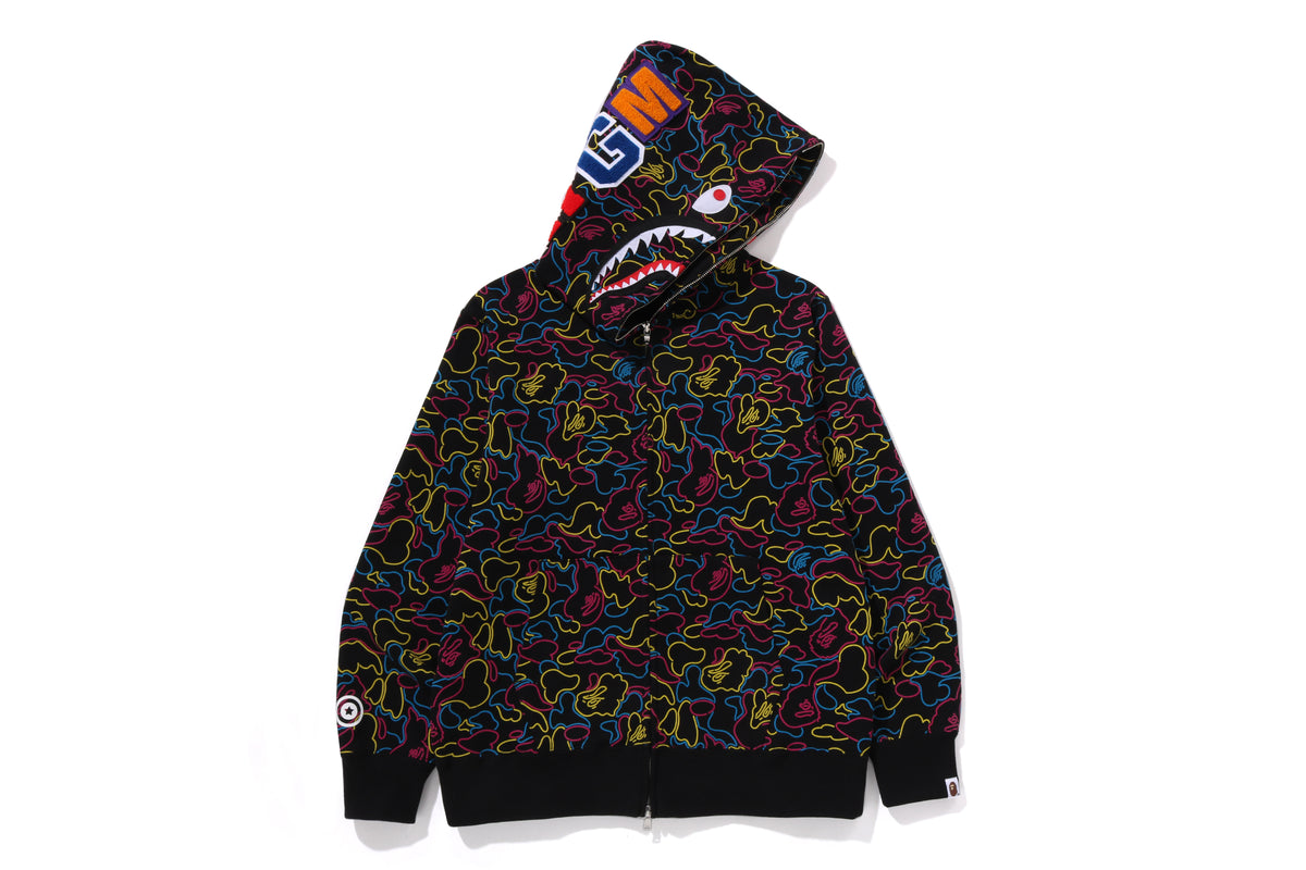 NEON CAMO SHARK FULL ZIP HOODIE
