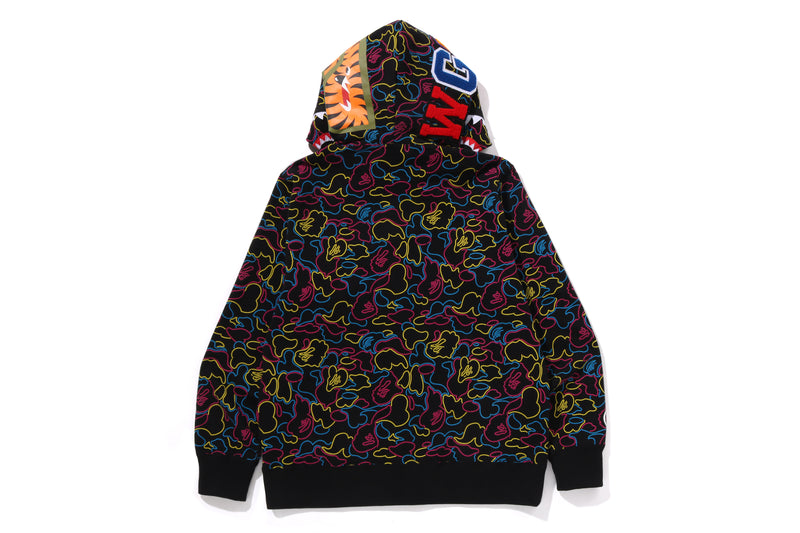 NEON CAMO SHARK FULL ZIP HOODIE