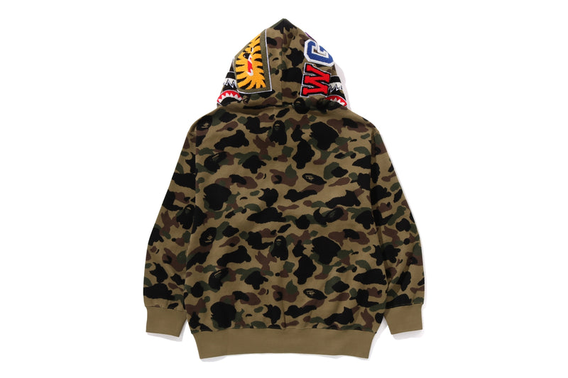 1ST CAMO JACQUARD SHARK RELAXED FIT FULL ZIP HOODIE MENS