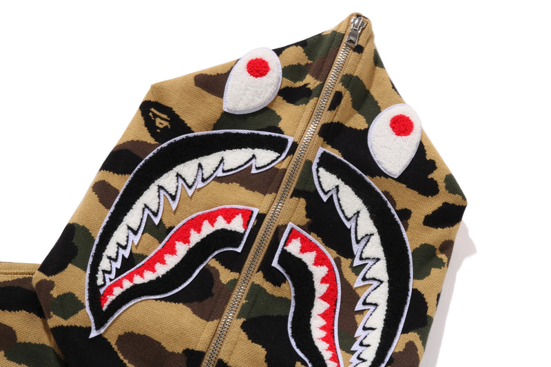 1ST CAMO JACQUARD SHARK RELAXED FIT FULL ZIP HOODIE MENS