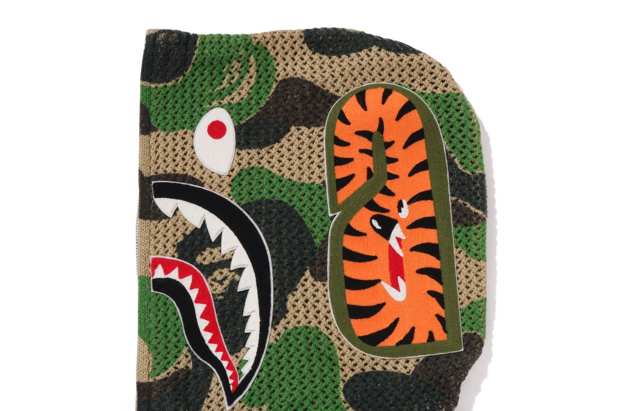 ABC CAMO CROCHET RELAXED FIT SHARK FULL ZIP HOODIE