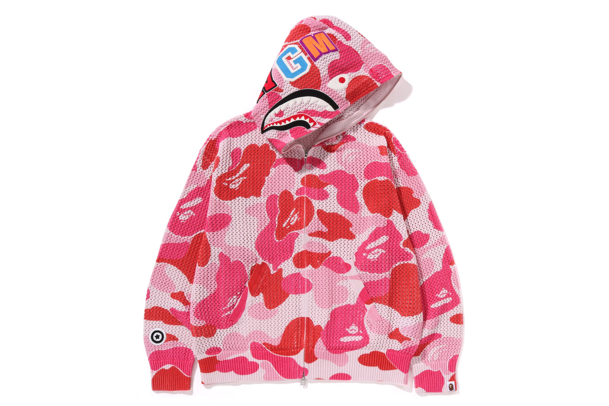 ABC CAMO CROCHET RELAXED FIT SHARK FULL ZIP HOODIE