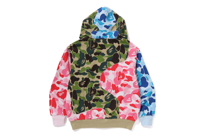 ABC CAMO PATCHWORK RELAXED FIT ZIP HOODIE MENS