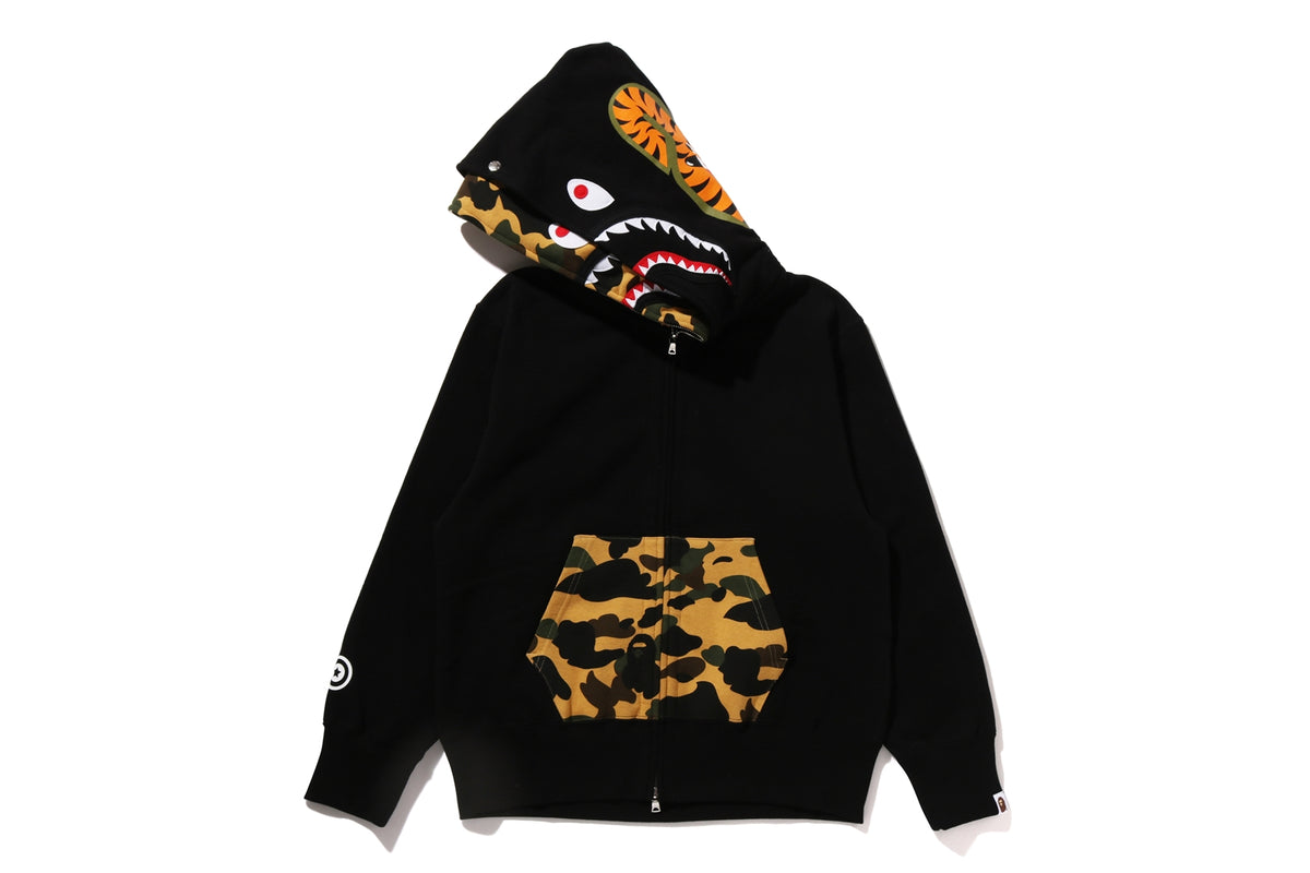1ST CAMO SHARK FULL ZIP DOUBLE HOODIE LADIES