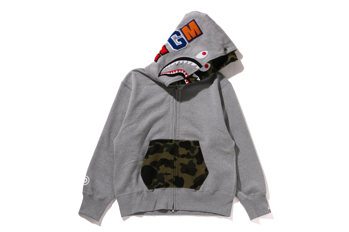 1ST CAMO SHARK FULL ZIP DOUBLE HOODIE LADIES