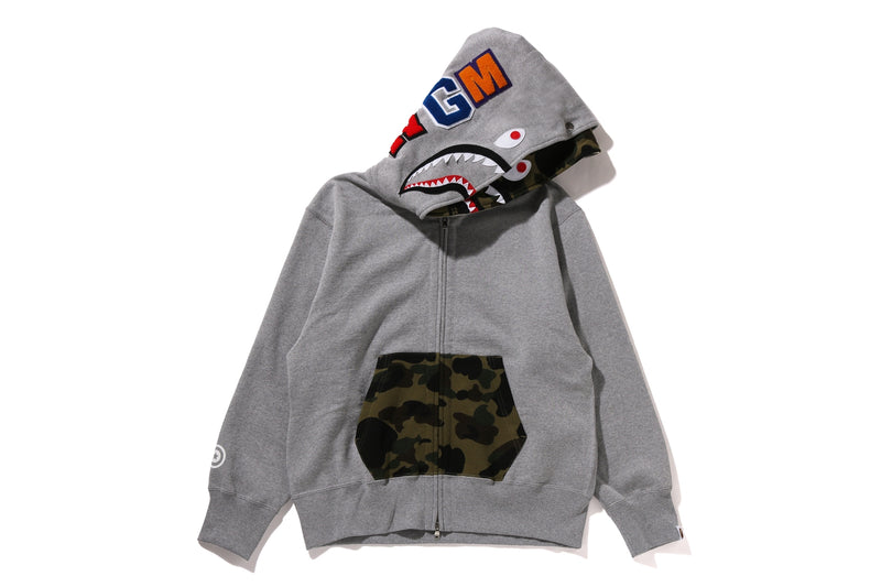 1ST CAMO SHARK FULL ZIP DOUBLE HOODIE LADIES