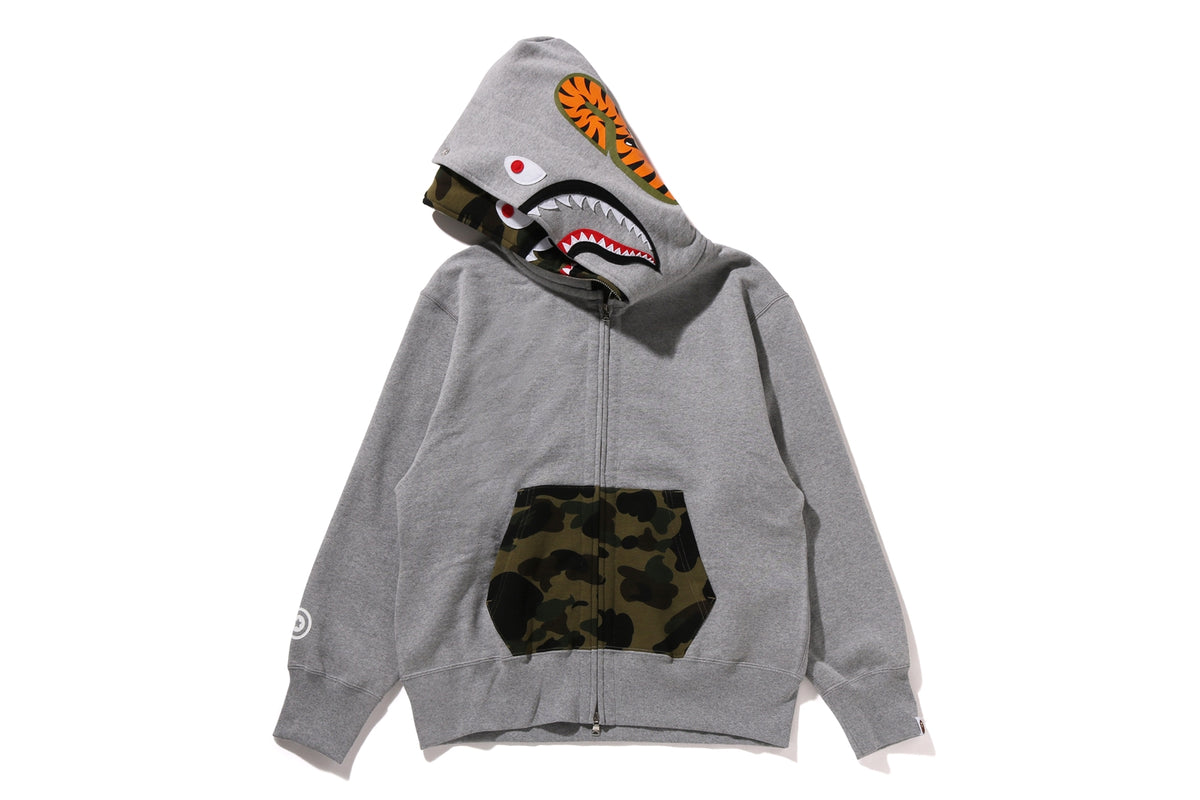 1ST CAMO SHARK FULL ZIP DOUBLE HOODIE LADIES