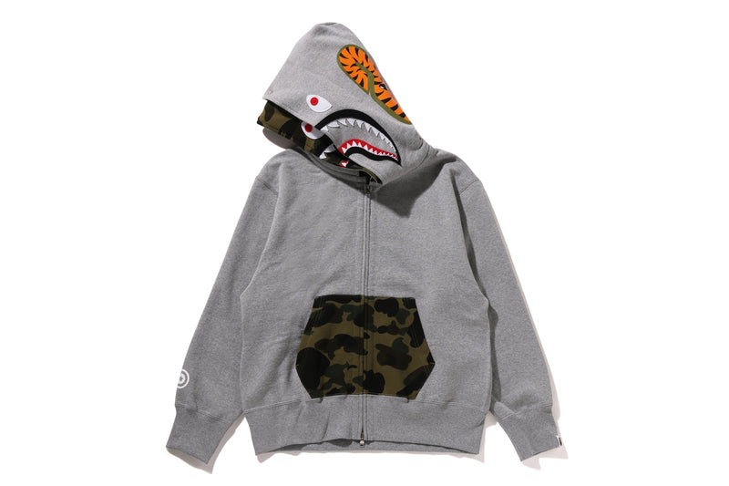 1ST CAMO SHARK FULL ZIP DOUBLE HOODIE LADIES