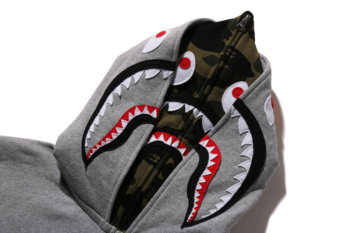 1ST CAMO SHARK FULL ZIP DOUBLE HOODIE LADIES