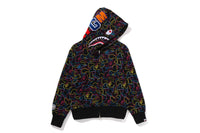 NEON CAMO SHARK FULL ZIP HOODIE LADIES