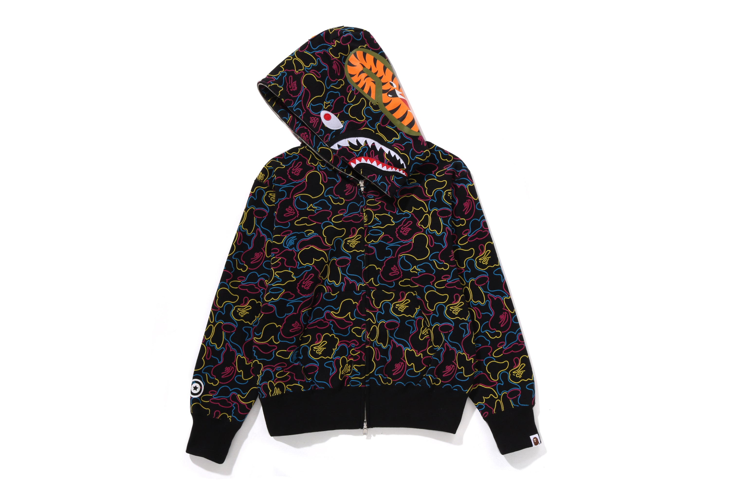 NEON CAMO SHARK FULL ZIP HOODIE LADIES – eu.bape.com
