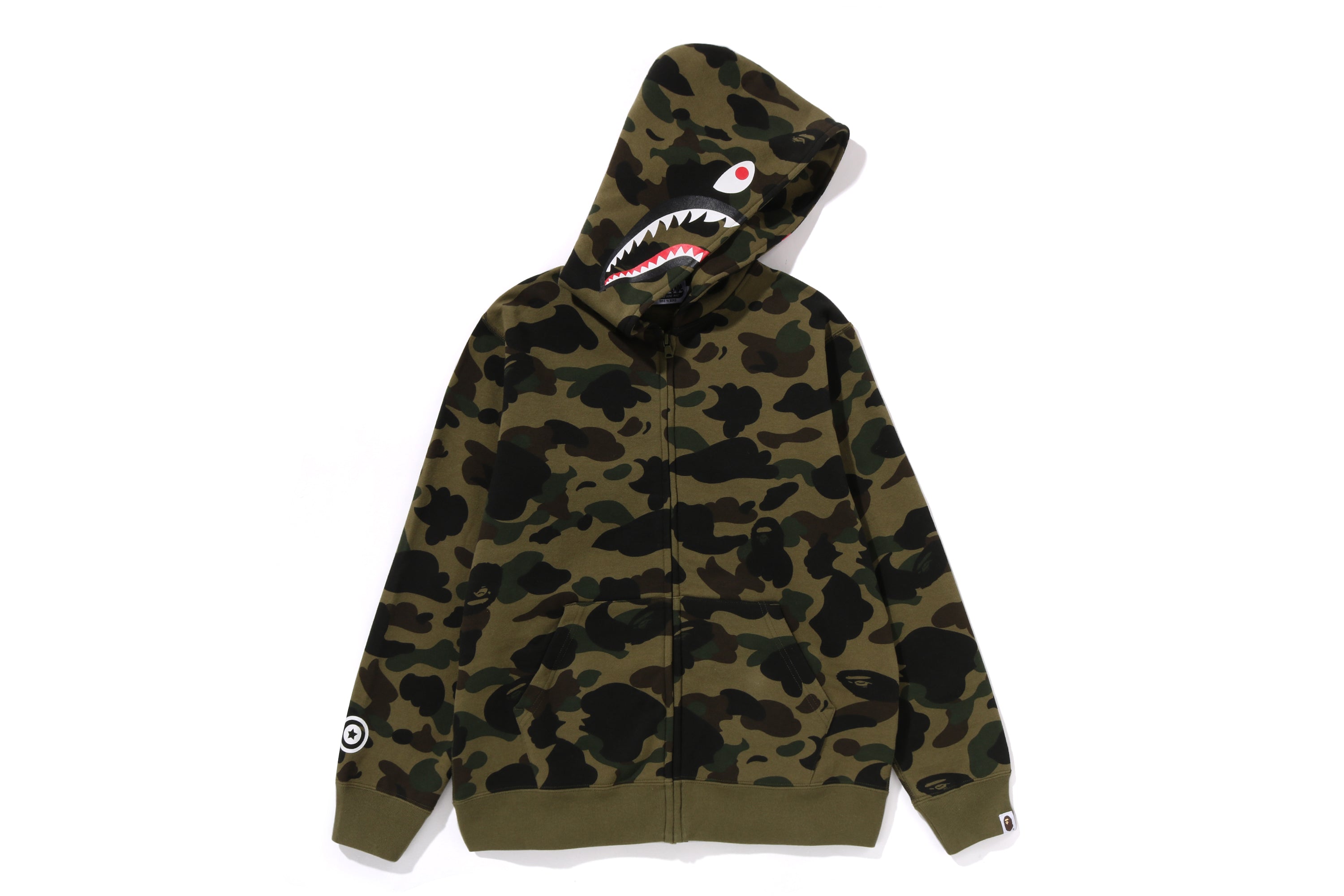 1ST CAMO PATCH PRINT SHARK ZIP HOODIE JR – eu.bape.com
