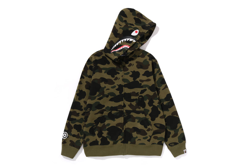 1ST CAMO PATCH PRINT SHARK ZIP HOODIE JR