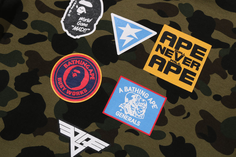 1ST CAMO PATCH PRINT SHARK ZIP HOODIE JR