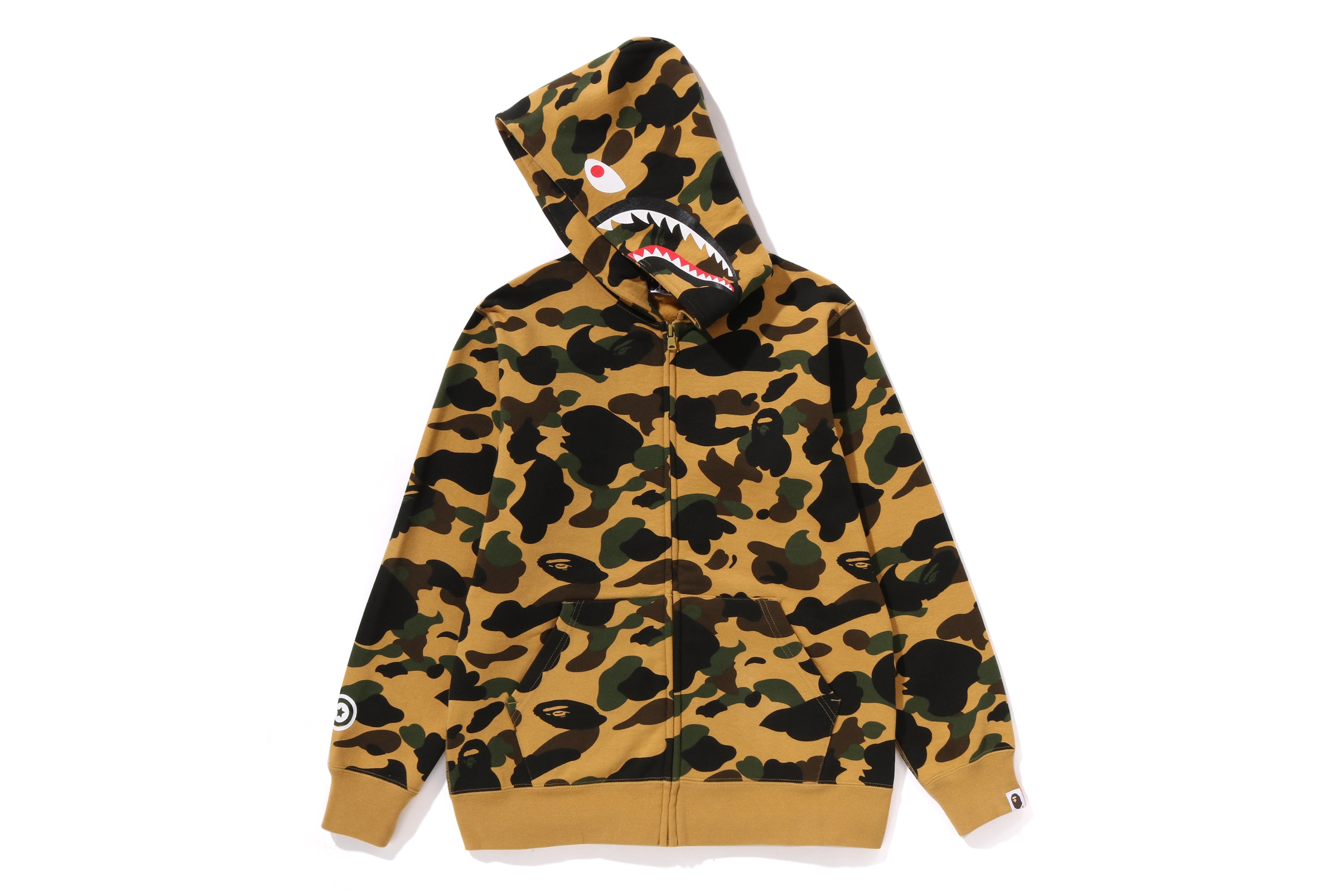 1ST CAMO PATCH PRINT SHARK ZIP HOODIE JR – eu.bape.com