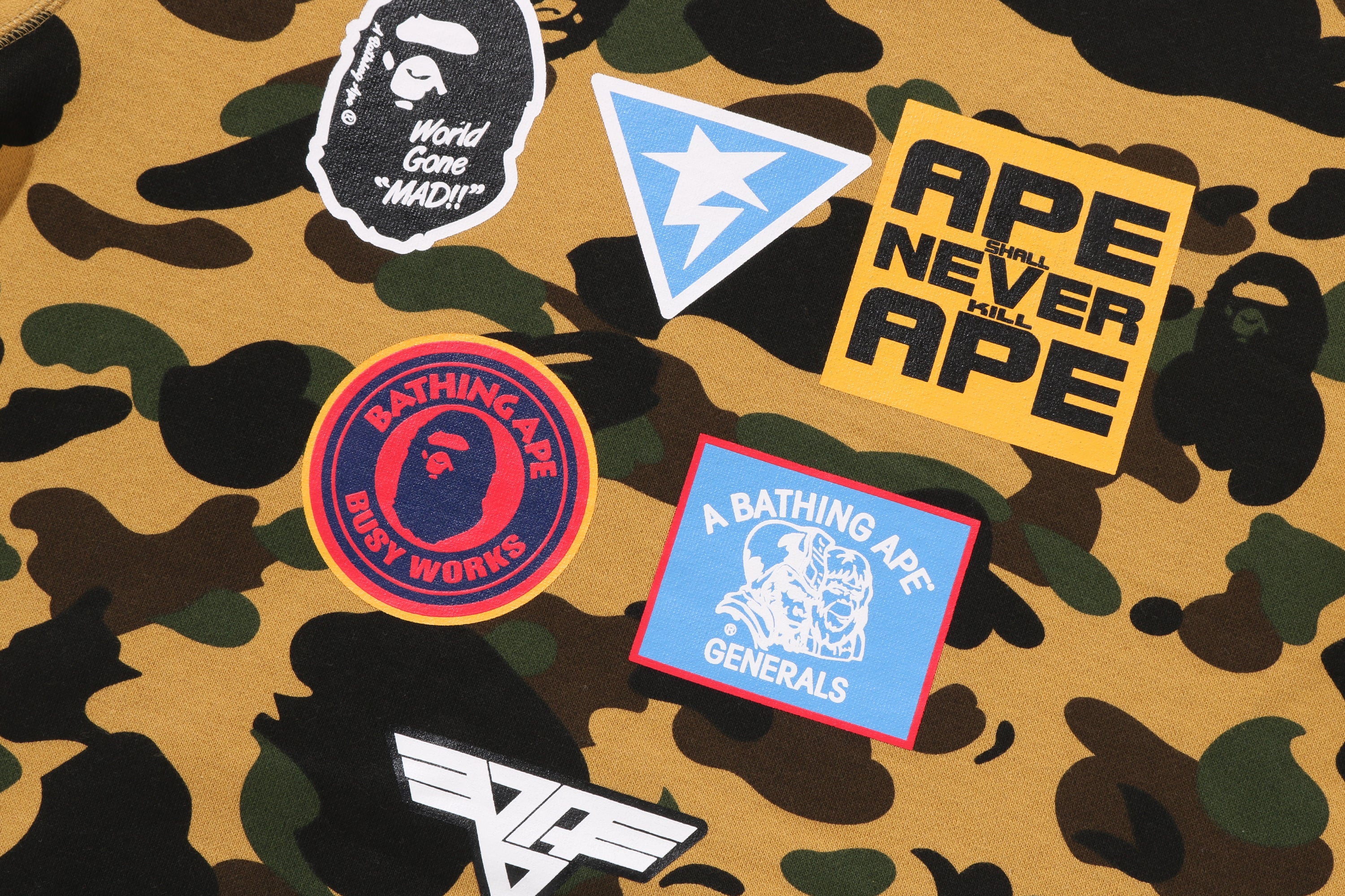 1ST CAMO PATCH PRINT SHARK ZIP HOODIE JR – eu.bape.com