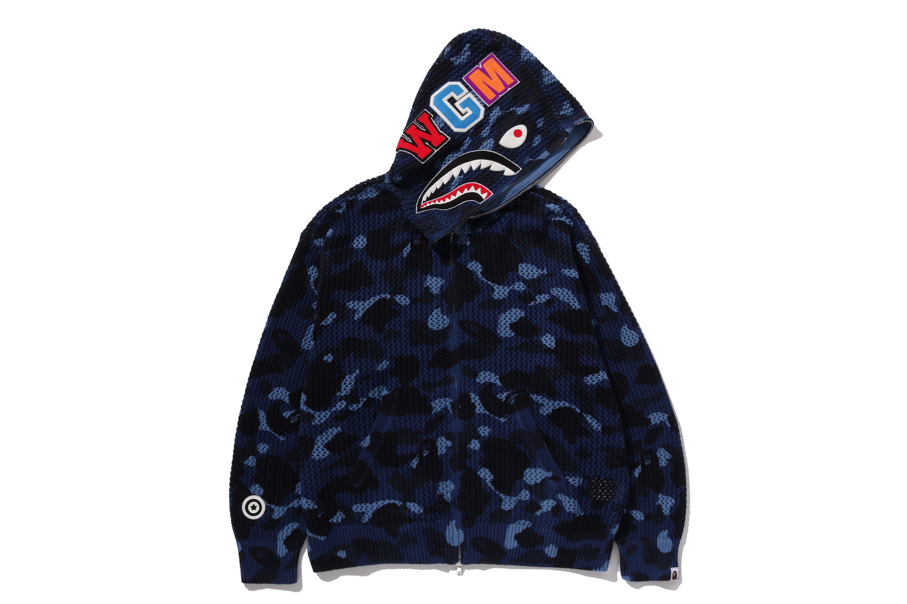 COLOR CAMO CROCHET RELAXED FIT SHARK FULL ZIP HOODIE – eu.bape.com