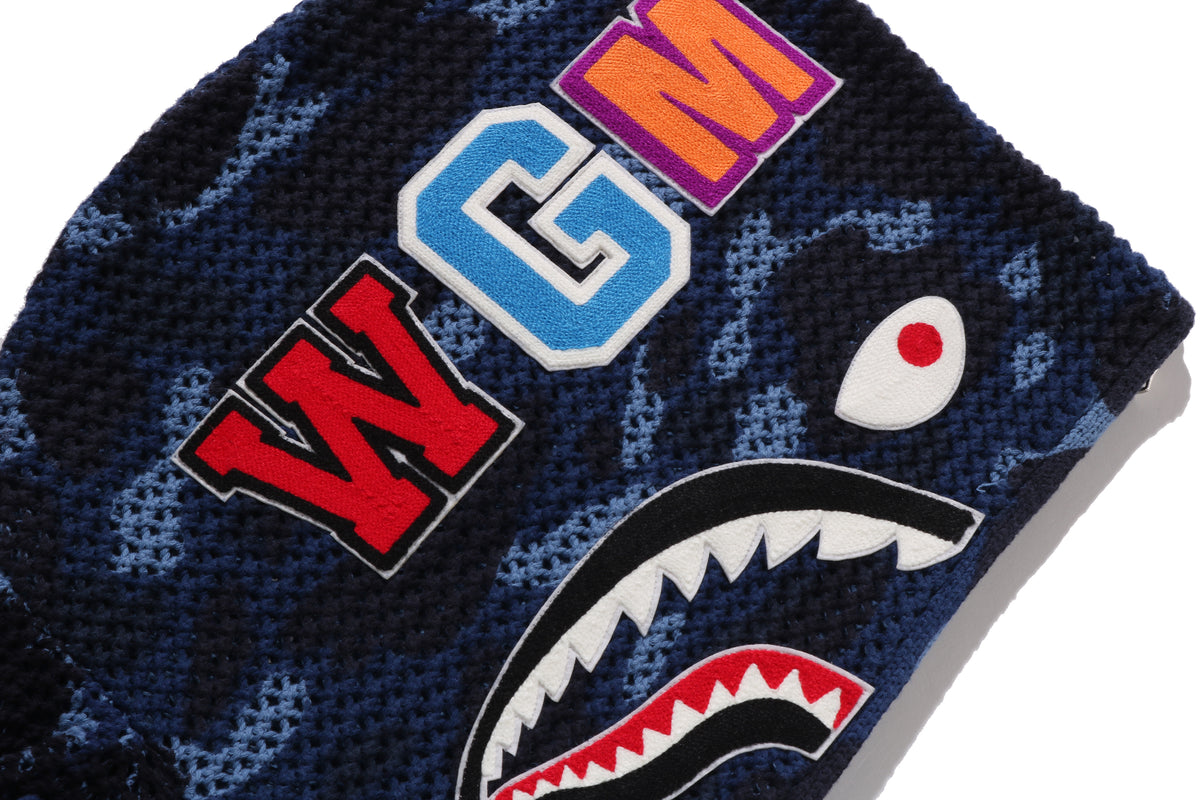 COLOR CAMO CROCHET RELAXED FIT SHARK FULL ZIP HOODIE