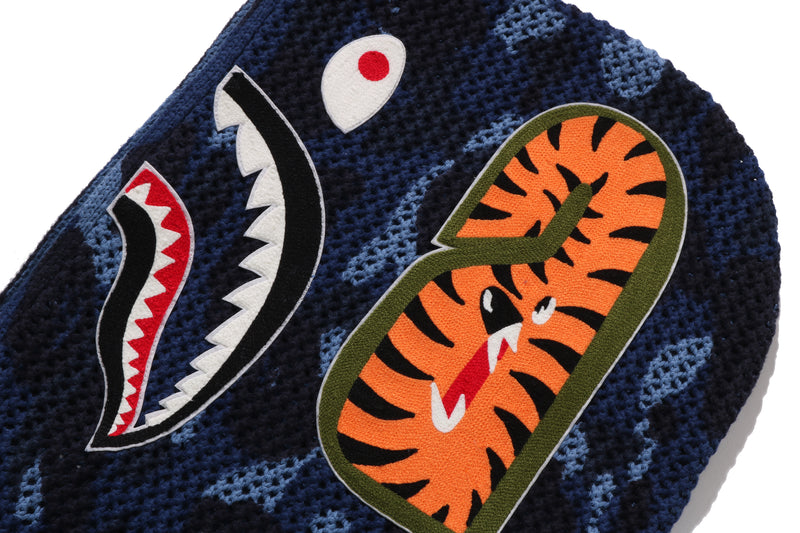 COLOR CAMO CROCHET RELAXED FIT SHARK FULL ZIP HOODIE