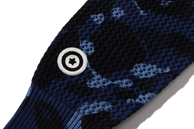 COLOR CAMO CROCHET RELAXED FIT SHARK FULL ZIP HOODIE