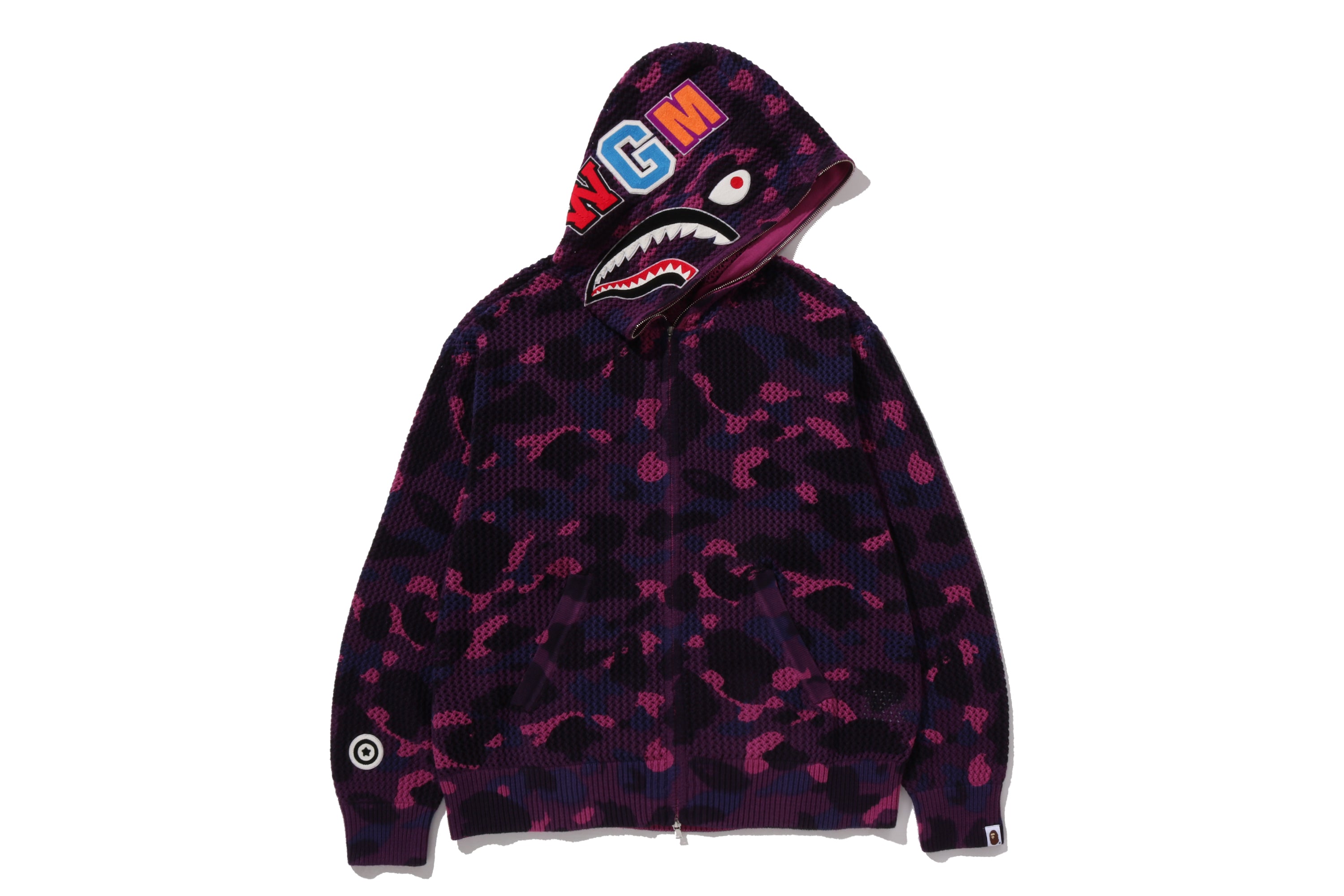 COLOR CAMO CROCHET RELAXED FIT SHARK FULL ZIP HOODIE – eu.bape.com