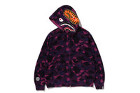 COLOR CAMO CROCHET RELAXED FIT SHARK FULL ZIP HOODIE
