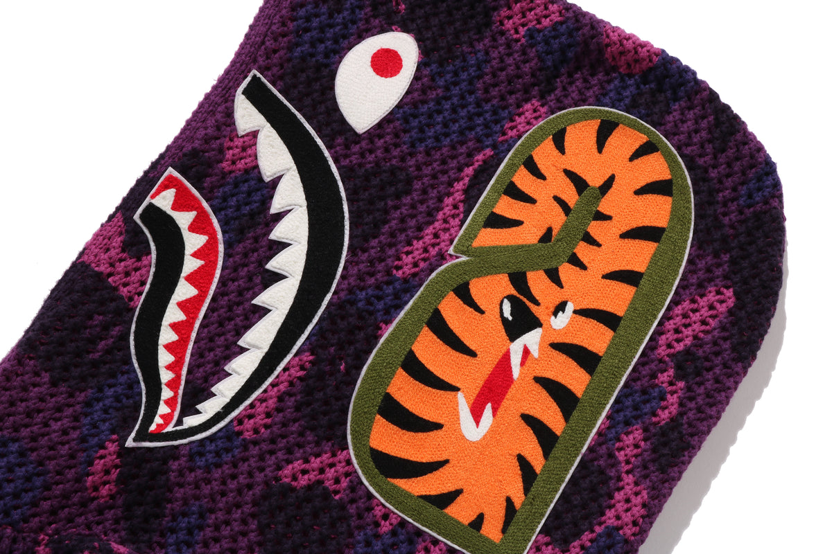 COLOR CAMO CROCHET RELAXED FIT SHARK FULL ZIP HOODIE