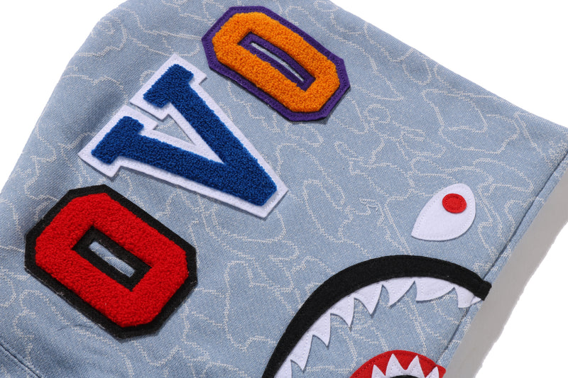 BAPE X OVO NEON 1ST CAMO JACQUARD SHARK FULL ZIP HOODIE