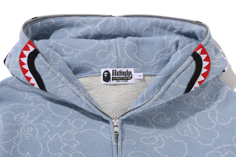 BAPE X OVO NEON 1ST CAMO JACQUARD SHARK FULL ZIP HOODIE