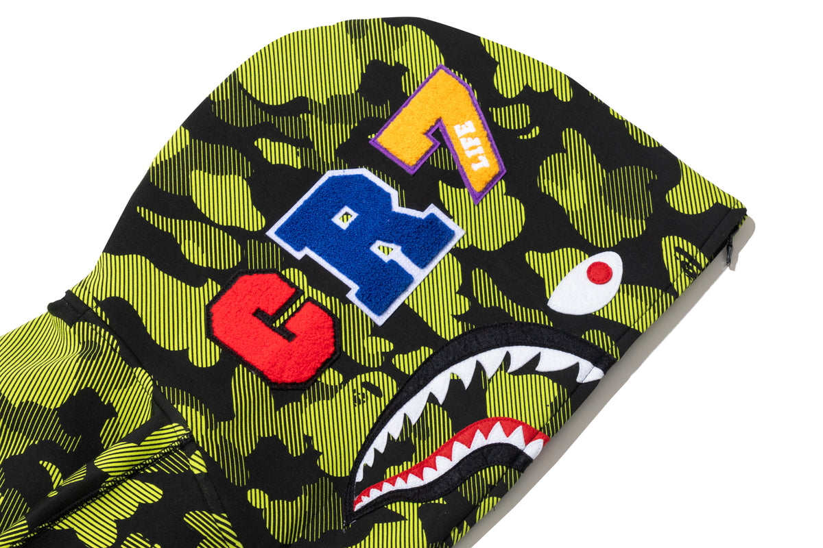 BAPE X CR7 LIFE LOGO RELAXED FIT SHARK FULL ZIP HOODIE #1