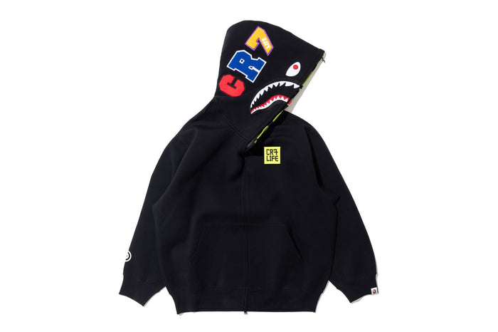 BAPE X CR7 LIFE LOGO RELAXED FIT SHARK FULL ZIP HOODIE #2