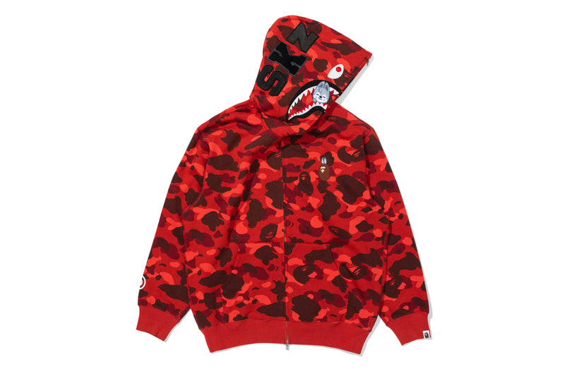 BAPE X STRAYKIDS CAMO SHARK RELAXED FIT FULL ZIP HOODIE