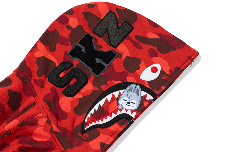 BAPE X STRAYKIDS CAMO SHARK RELAXED FIT FULL ZIP HOODIE