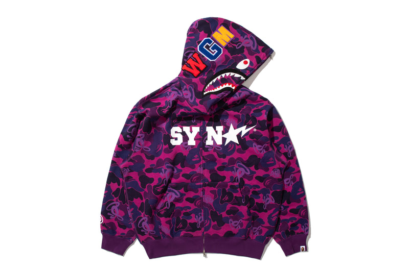 BAPE X SPOTIFY BY CENTRAL CEE CAMO SHARK FULL ZIP HOODIE