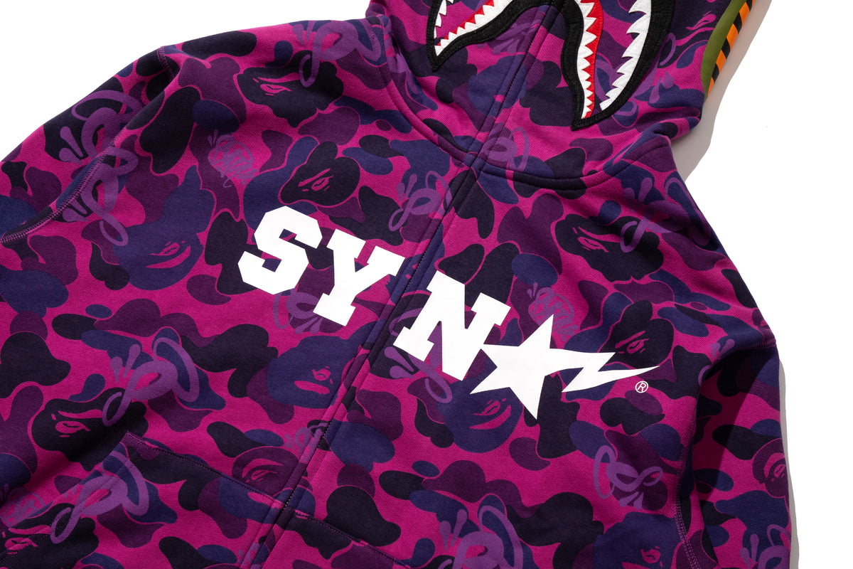 BAPE X SPOTIFY BY CENTRAL CEE CAMO SHARK FULL ZIP HOODIE